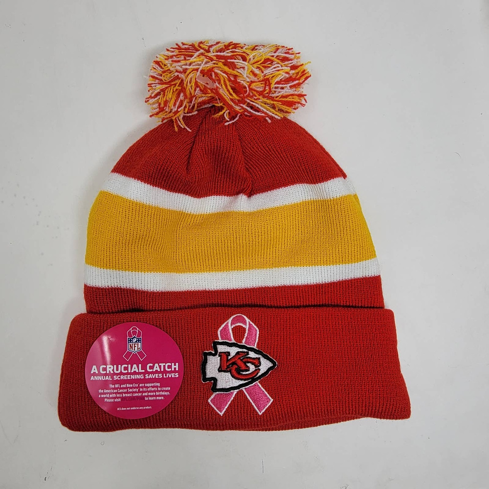 RARE 2014 NFL Breast Cancer Awareness Kansas City Chiefs Sideline Beanie